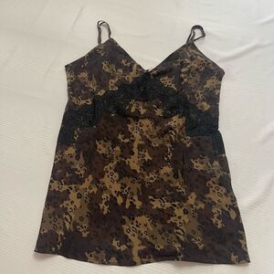 Carine Roitfeld Paris x Uniqlo Leopard Silk Tank Top Size XS